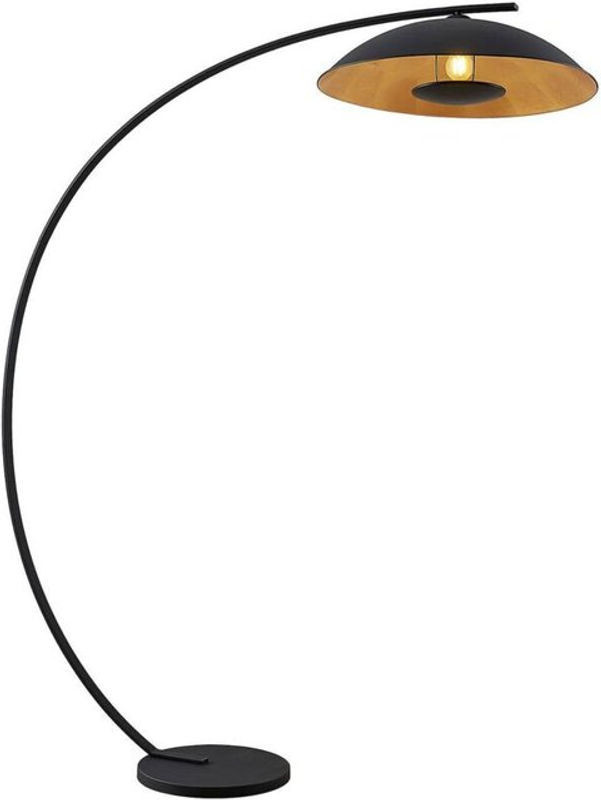 Lindby Bogenlampe Emilienne aus Metall für Wohnzimmer und Esszimmer in Schwarz, Gold oder Gelb, Höhe: 180 cm, Breite: 60 cm - Bild 1