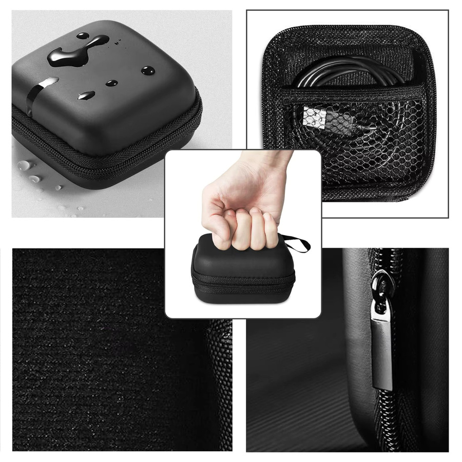 Wasserdichte Reise-Aufbewahrungstasche als Mini-Kabel-Organizer und Ladegerät-Tasche in Schwarz oder Grau - Bild 5