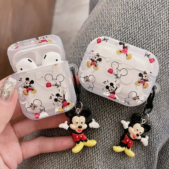 Beast Kingdom Mickey Mouse Schutzhülle für AirPods Pro mit Schlüsselanhänger, transparent - Bild 1