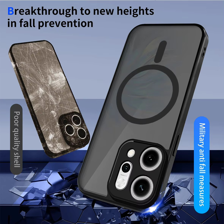 Transparente stoßfeste Schutzhülle mit magnetischer Beschichtung und Airbag-Schutz für OPPO Reno 14 13 12 F Pro Serie - Bild 4