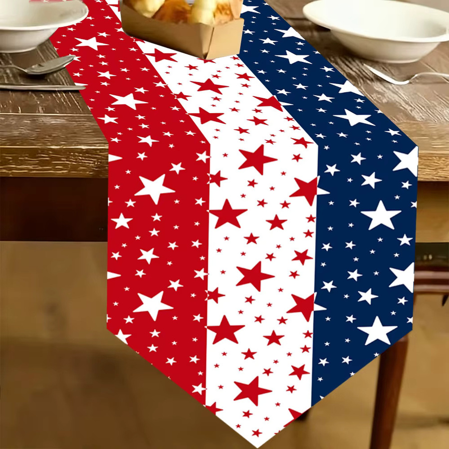 AFYPRTY Tischläufer mit amerikanischer Flagge und Sternen aus Polyester, B/H: 180 x 35 cm - Bild 4