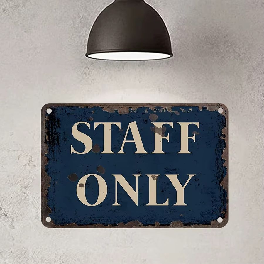 HELLOYOUNG Vintage-Metallschild Sadely Staff – Eisen-Blechposter zur Wanddekoration, B/H: 20,3 x 30,5 cm - Bild 4