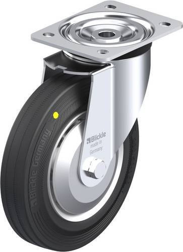Blickle Lenkrolle L-V 200K-EL-FA in Schwarz und Grau mit 200 mm Rad-Durchmesser und einer Tragfähigkeit von max. 205 kg - Bild 1