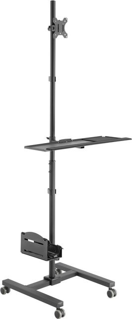 Equip 17-32 Mobile Workstation Multimedia-Wagen in Schwarz aus Kunststoff und Edelstahl für Monitore bis 43,2 cm (17 Zoll) - Bild 1