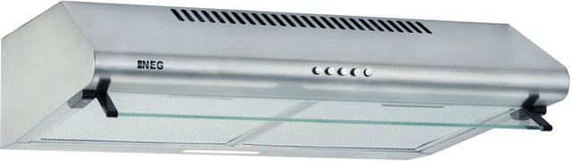 NEG Unterbau Dunstabzugshaube NEG15-DC+ in Silber mit Doppelmotor, Edelstahl und Curved Front, Breite: 60 cm, Luftleistung: 424 m³/h, Abluft und Umluft mit Aktivkohlefilter - Bild 1
