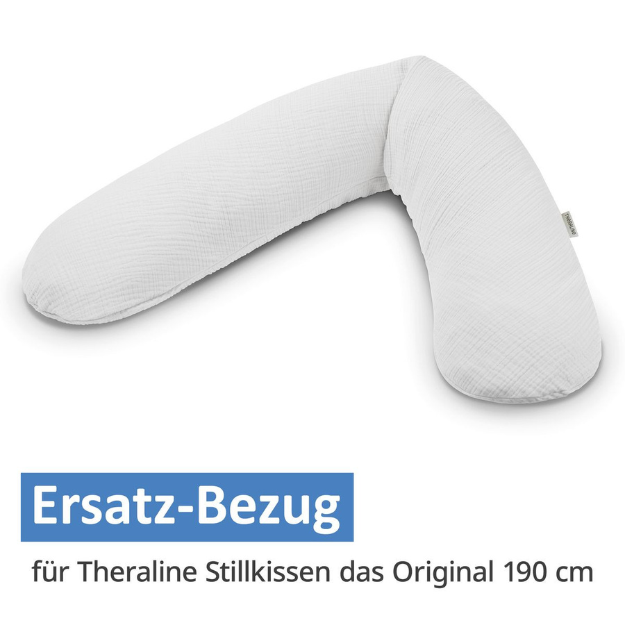 Theraline Ersatzbezug für das Original Stillkissen aus Musselin in Lichtgrau - Bild 1