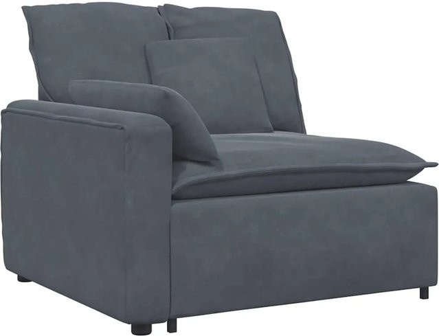 vidaXL Modulares Sofa Endmodul mit Armlehne und Kissen in Dunkelgrau, Breite: 100 cm - Bild 1