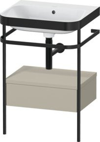 Duravit Möbelwaschtisch-Kombi Happy D.2 Plus in Weiß mit Keramikwaschbecken und Unterschrank, B: 57,5 cm, T: 49 cm, H: 85 cm - Bild 1
