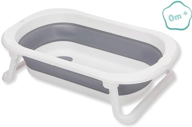 Fillikid Badewanne Orka faltbar in Grau und Weiss mit Temperaturanzeige und rutschfester Oberfläche - Bild 1