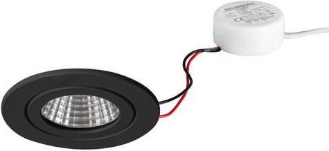 Brumberg LED-Einbauleuchte Schwarz, dimmbar, warmweiß, IP54, rund - Bild 1