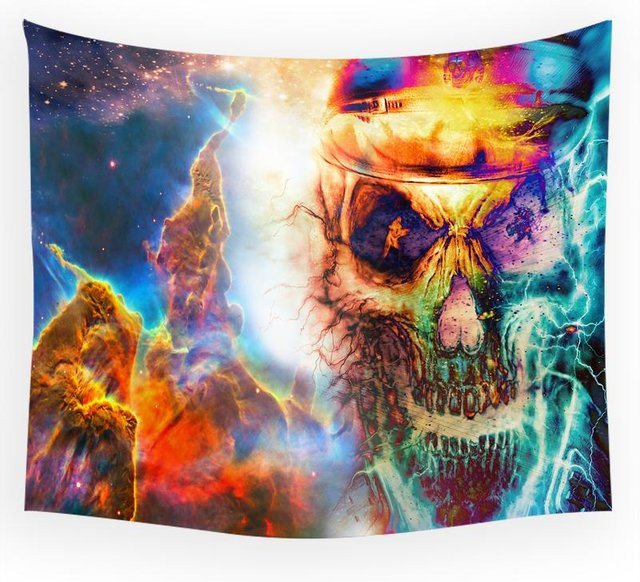 Wandteppich mit psychedelischem Galaxie-Muster von JMG Household Supplies, Mehrfarbig, B: 100 cm, H: 75 cm - Bild 1