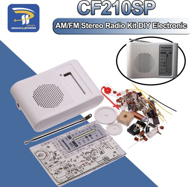 CF210SP AM/FM Stereo Radio DIY Elektronik Montage Set in Weiß für Lernende - Bild 1