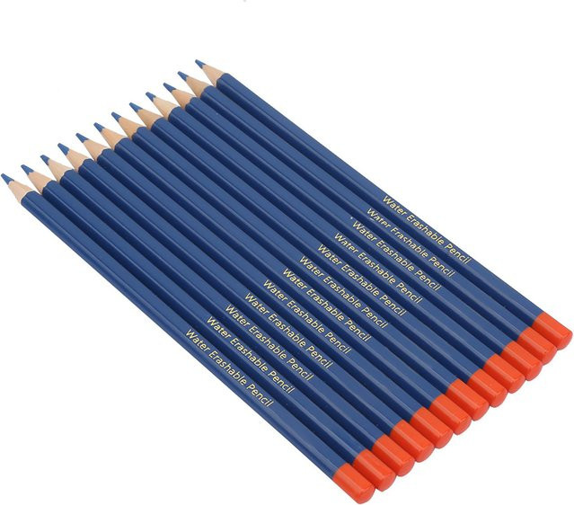 Igeteck 12-teiliges Set wasserlösliche Stoffmarker in Blau mit Holzgriff für DIY-Projekte an Kleidung und Schuhen - Bild 1