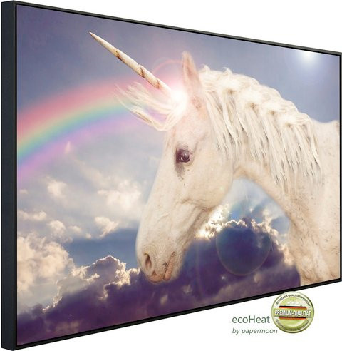 papermoon Infrarotheizung EcoHeat Einhorn Regenbogen mit Matt-Effekt in Bunt, App-Steuerung und Überhitzungsschutz - Bild 1