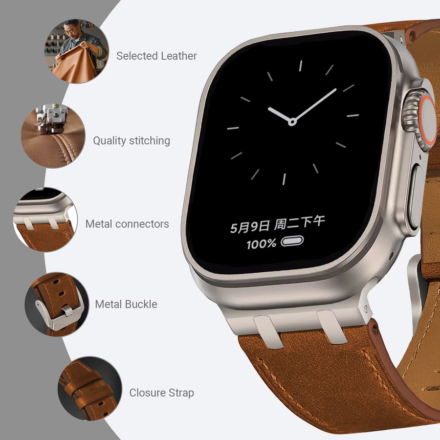 CAOWTAN Uhrenarmband Leder, Klassisch - Bild 2