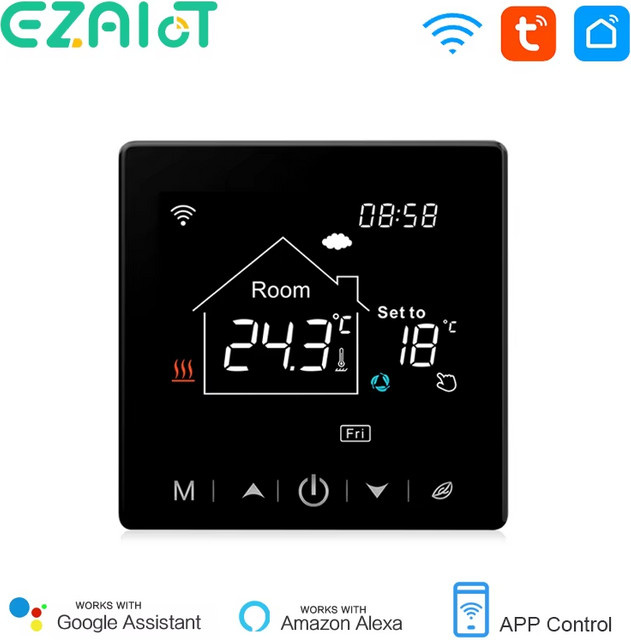 EZAIOT Smart WiFi Fußbodenheizungsthermostat Tuya Programmierbarer Temperaturregler in Weiß mit App- und Sprachsteuerung via Alexa und Smart Life - Bild 1