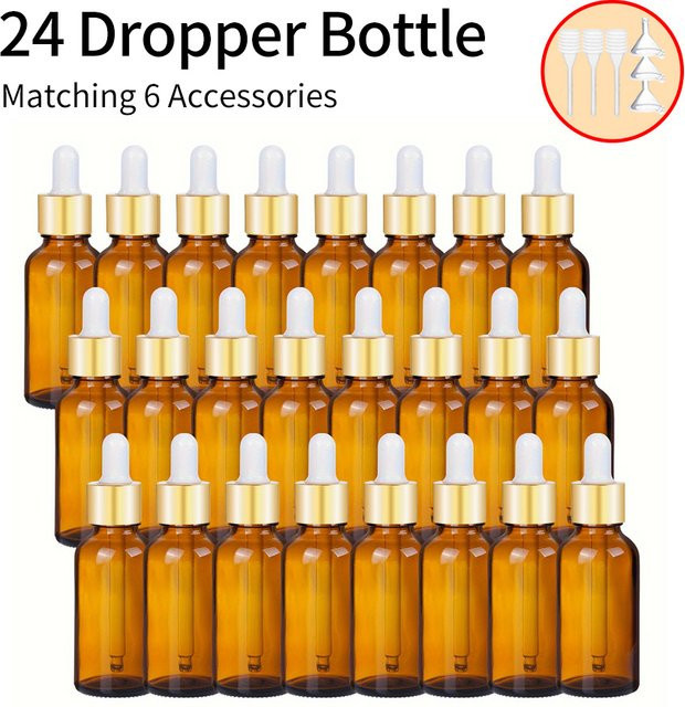 MUB Glas-Tropfflaschen, 30 ml, 24 Stück mit 6 Zubehörteilen - Bild 1