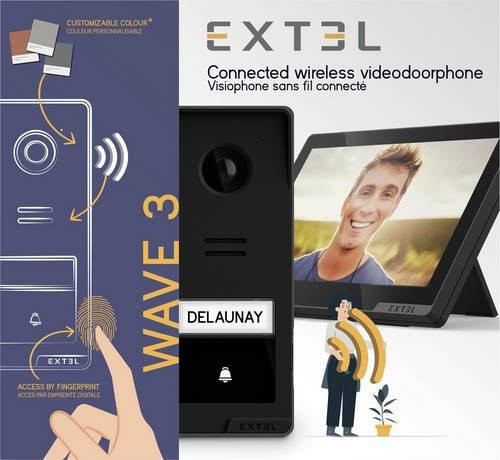 Extel Video-Türsprechanlage WLAN mit Monitor in Anthrazit und Schwarz - Bild 1