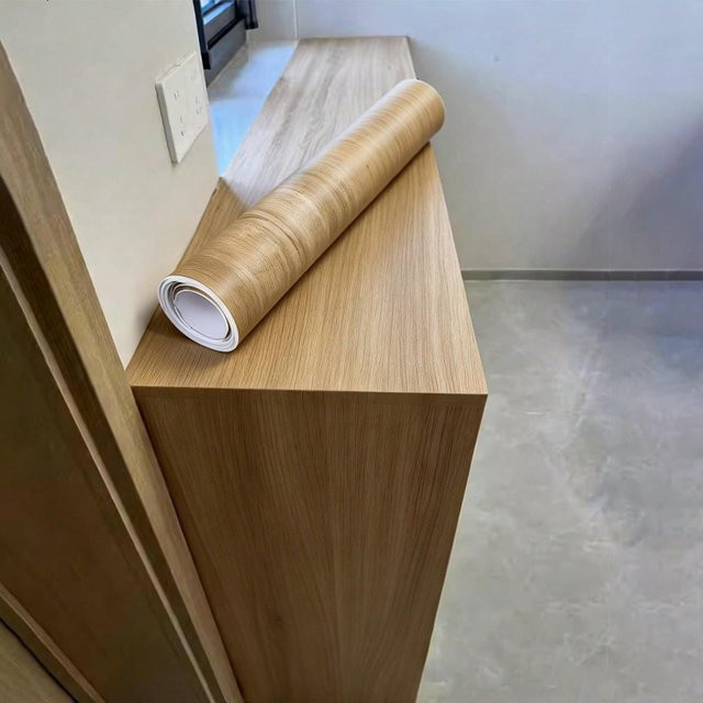 TTOKKONG WALLPAPER Selbstklebende Holzmaserungs-Tapete aus PVC in Braun, Ölbeständig für Küchenarbeitsplatten, Möbel und Schränke, Breite: 40 cm, Länge: 40 cm - Bild 1