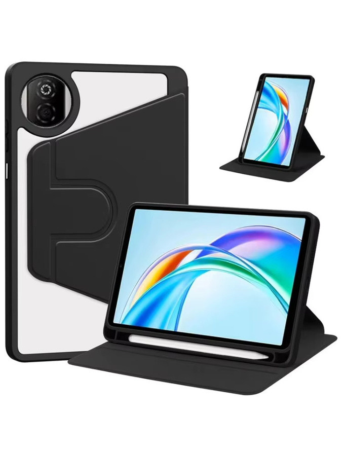 Schutzhülle für Huawei Honor Pad X7 8,7 Zoll mit Rotationsfunktion, Acryl-Rückseite und Stifthalter, Farbe: Schwarz - Bild 4