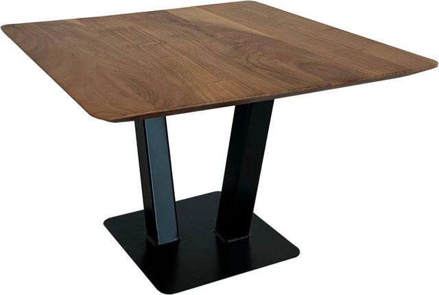 Design Couchtisch aus Akazienholz in Braun und Schwarz, quadratisch, B/T/H: 60 x 60 x 15 cm - Bild 1