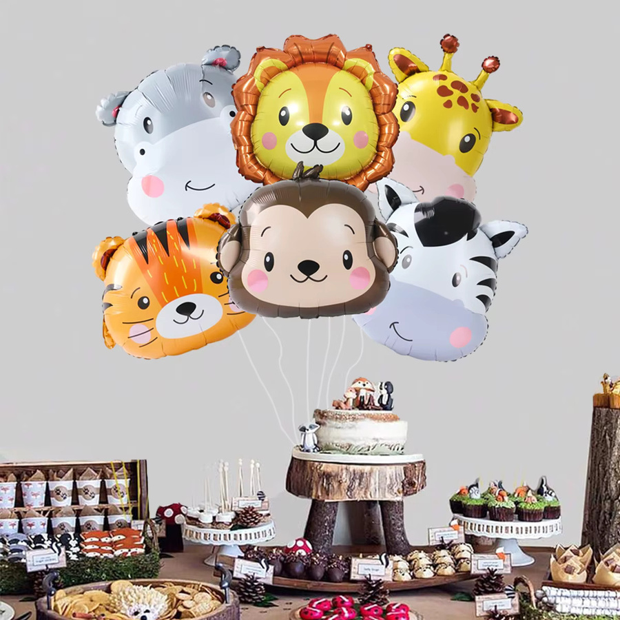 FENGRISE Cartoon Tier Folienballon für Helium, Mehrfarbig, Dschungel Safari Dekoration für Geburtstag oder Babyparty - Bild 3