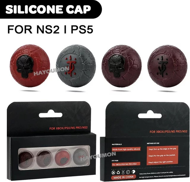 Ispoofer 4er-Set Analoge Joystick-Daumenstick-Kappen aus Silikon für Nintendo Switch Joycon, PlayStation und Xbox - Bild 1