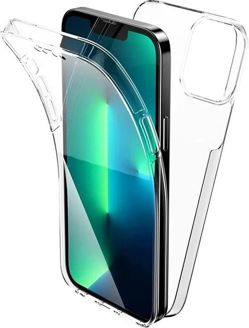 Tuiying002 360-Grad-Ganzkörperhülle für iPhone 15 14 13 12 Pro Max XS 11 aus transparentem Silikon-TPU - Bild 1