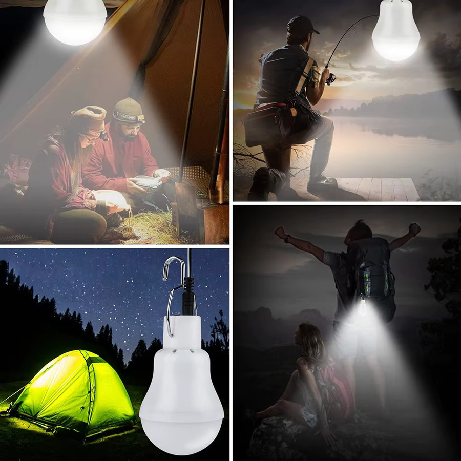 2er-Set UMEXUS Solar LED Campinglampen mit Haken, weiß, kaltweißes Licht für Garten und Outdoor - Bild 5