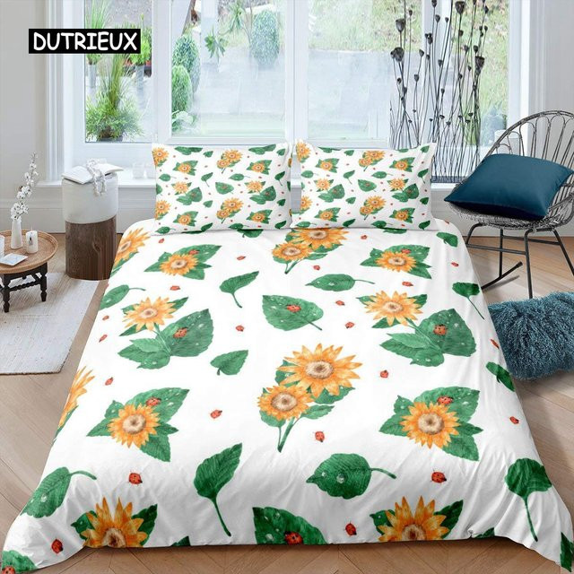 Bettwäsche-Set mit Marienkäfer-3D-Druck von Binchi Outdoor Product, rot-weißes Kinderbettwäsche-Set aus Mikrofaser für Jungen und Mädchen, B/H: 210 x 210 cm - Bild 1