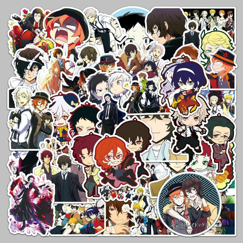 50 Stück Selbstklebende Anime Aufkleber Bungo Stray Dogs Dazai Osamu Manga Sticker von CHIC STUDIO in Multicolor - Bild 3