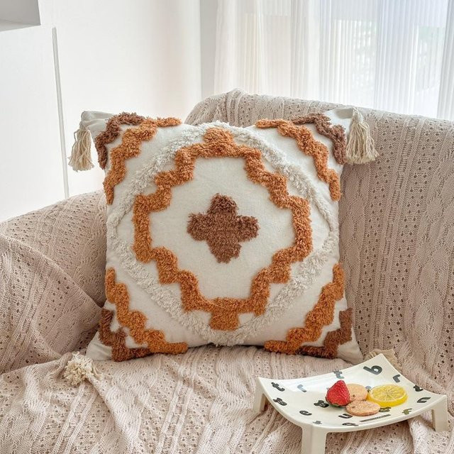 JMG Clothing Boho Kissenbezug aus Leinwand in Beige, B/H: 45 x 45 cm - Bild 1