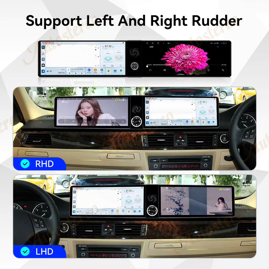ZWNAV Dual Screen Android 14 ID9 Auto Radio mit Carplay und GPS Navigation für BMW 3er E90 E91 E92 E93 in Schwarz - Bild 2