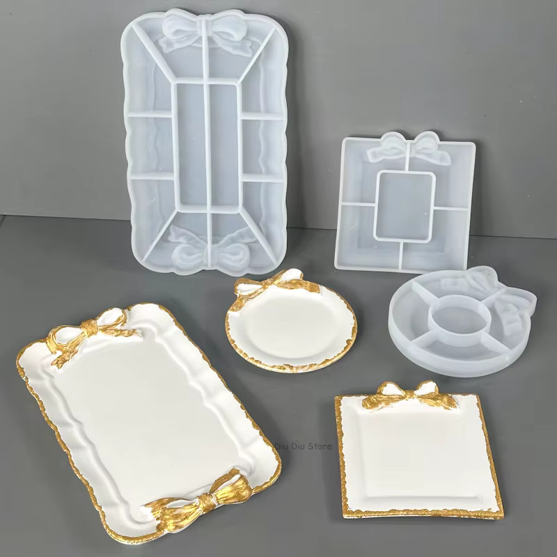 UDOCOOL Silikonform Bogen für DIY Beton Zement und Gips zur Herstellung von Tabletts Untersetzern und Aschenbechern in Weiß - Bild 5