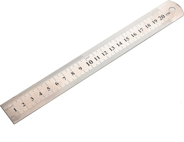 Präzises Metalllineal aus Edelstahl in Silber, metrisches doppelseitiges Messwerkzeug, Länge: 20 cm - Bild 1