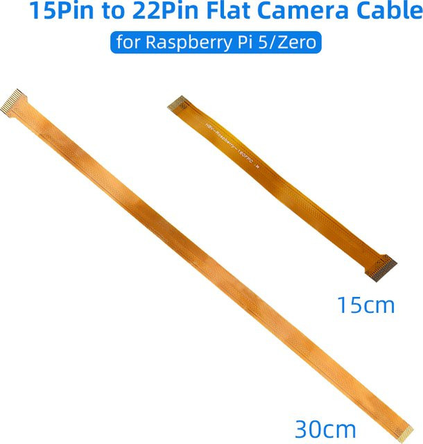 Raspberry Pi 5 und Zero Kamera Kabel 15 Pin auf 22 Pin FFC Flexibles Flachbandkabel für 5MP und 8MP Kameramodule - Bild 1