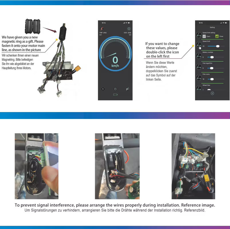 Intelligenter Xiaomi E-Scooter-Controller mit 1200W, App-Steuerung, 5 Fahrmodi und 7 Batterie-String-Optionen, Schwarz - Bild 3