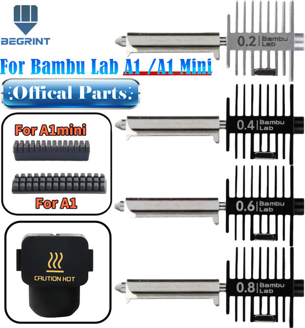 Bambu Lab Original Hotend-Kit für A1 und A1 Mini mit 0,4 mm Düse aus Edelstahl und gehärtetem Stahl - Bild 1