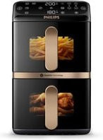Philips Airfryer Dual Stacked 4000 Series Heißluftfritteuse NA462/70 Schwarz - Bild 7