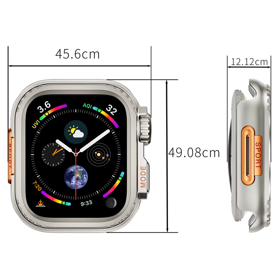 CHIICSMART Metall-Bumper-Hülle für Apple Watch, Edelstahl, Silber, Unisex - Bild 3