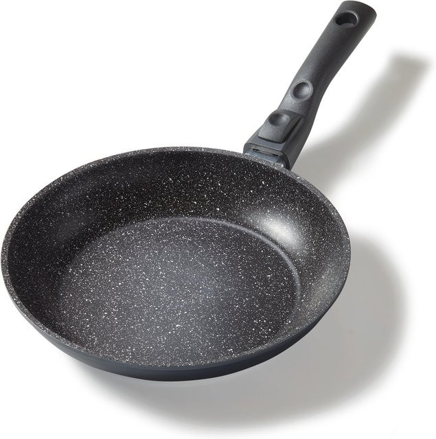 STONELINE Flex Bratpfanne mit abnehmbarem Griff, Schwarz, Durchmesser: 24 cm, Antihaftbeschichtung mit Steinpartikeln, Induktionsgeeignet - Bild 1