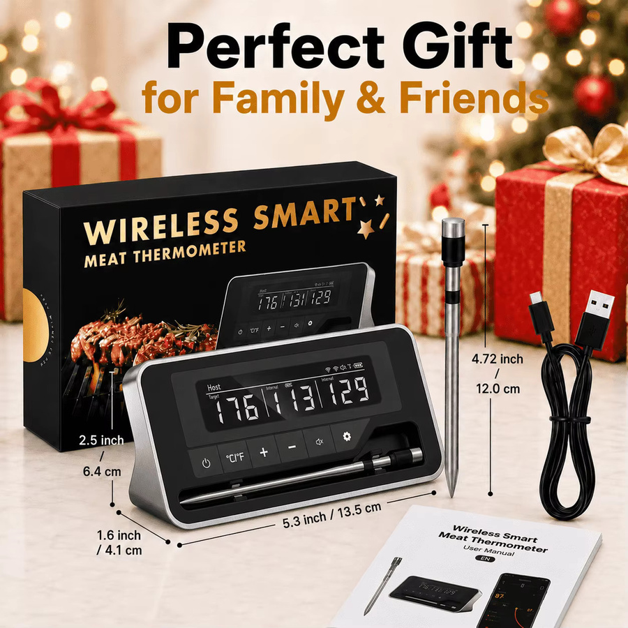 Xinsio Kabelloses Bluetooth-Fleischthermometer mit LCD-Bildschirm und App-Steuerung für Ofen, Smoker und BBQ-Grill - Bild 5