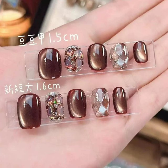 Stylebon Press On Nails Lava Black Chocolate, Glänzend, Damen - Bild 1