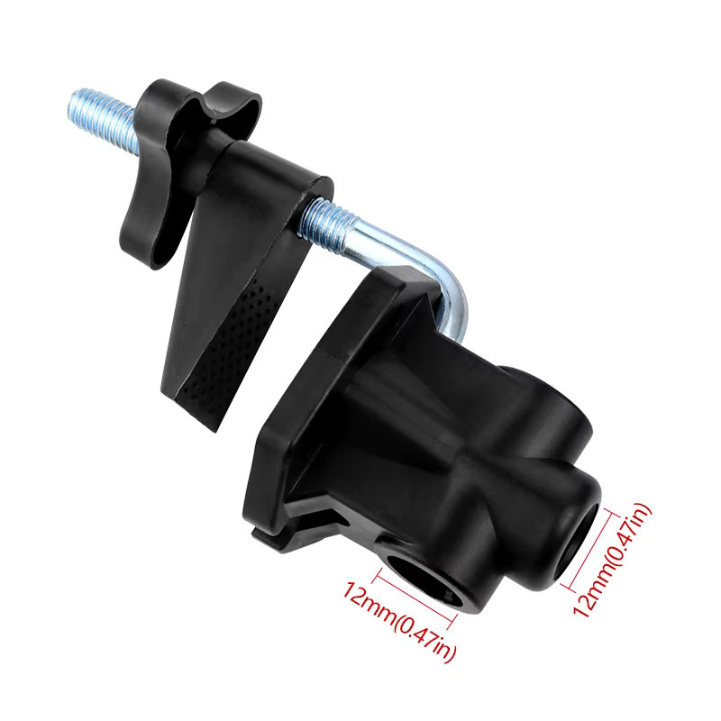 JIGONG Cantilever-Halterungsklemme aus Metall in Schwarz, rutschfeste Universal-Halterung im 7-Form-Design für Mikrofone, Schreibtischlampen und Mikrofonständer - Bild 2