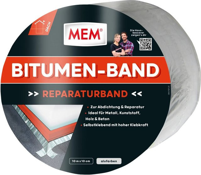 MEM Bitumen-Band Alu in Silber, Breite: 10 cm, Länge: 10 m - Bild 1