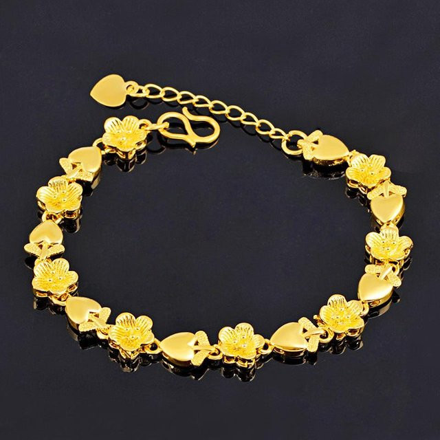 Armband Damen, vergoldet, Kupfer, Herz, sandgold - Bild 1