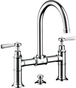 Hansgrohe Axor Montreux Zwei-Griff-Waschtischarmatur in Chrom mit Schwenkauslauf und Pop-up-Abfluss - Bild 1