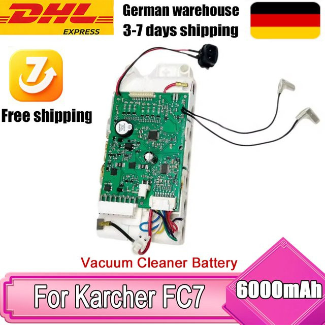 ALalito Ersatzakku für Kärcher FC7 Serie, 25,2V, 6000mAh Li-Ionen-Akku, Weiß - Bild 1