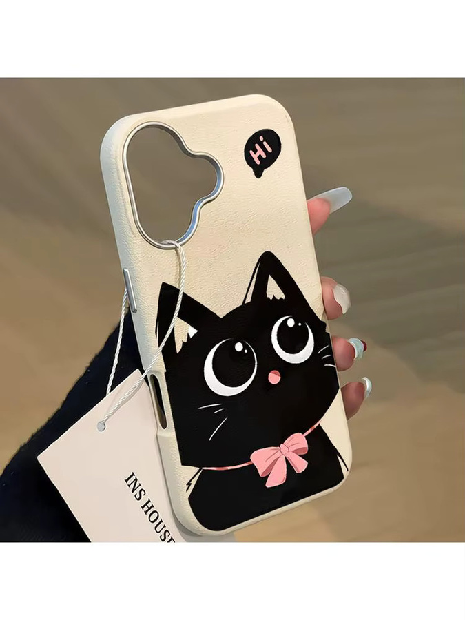 Stoßfeste iPhone Schutzhülle mit süßem schwarzem Katzenmotiv für verschiedene Apple iPhone Modelle - Bild 3