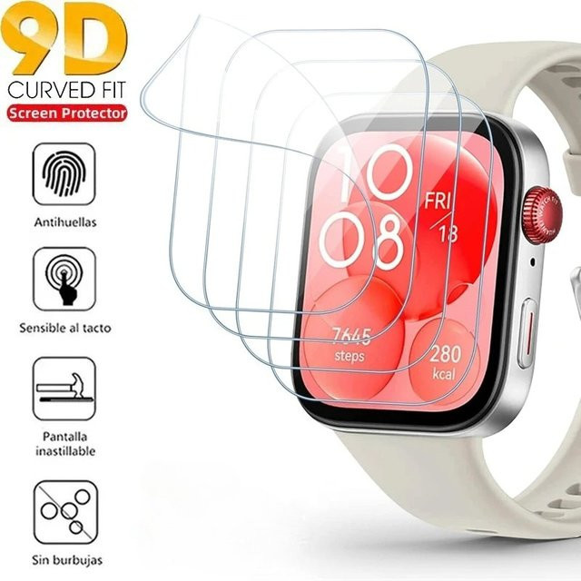 2er-Pack 9D Hydrogel Displayschutzfolie für Huawei Watch Fit 3/4/Pro, transparent, Anti-Scratch TPU Soft Film - Bild 1